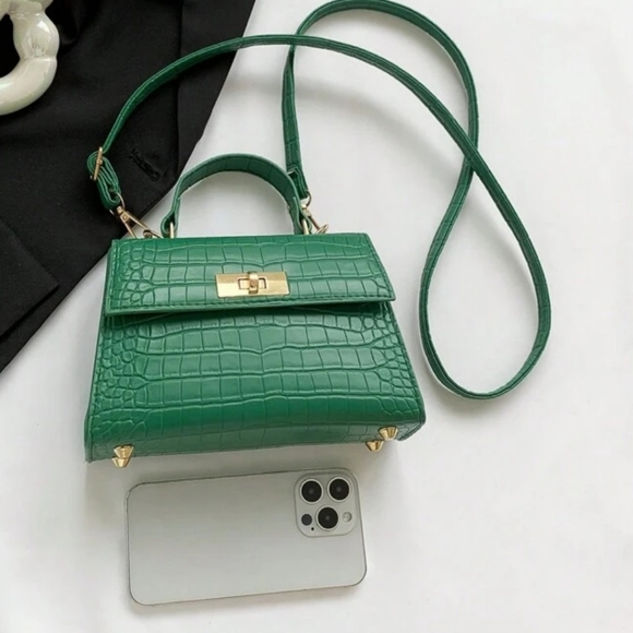 Mini Crocodile Embossed Handbag - Picture 3 of 9
